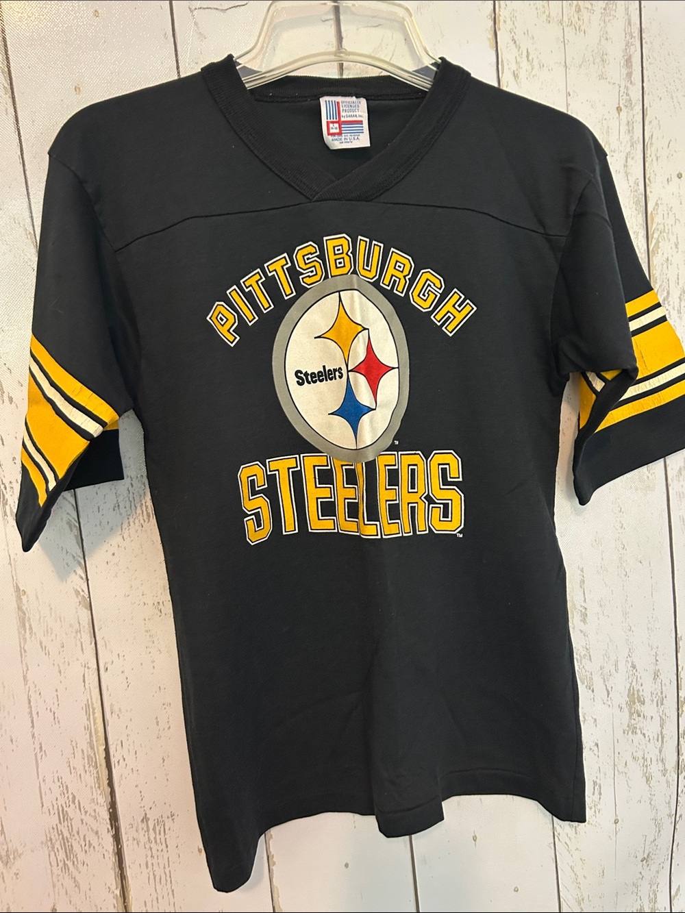 Vintage Pittsburgh Steelers Kids Black Short Sleeve Team Tee